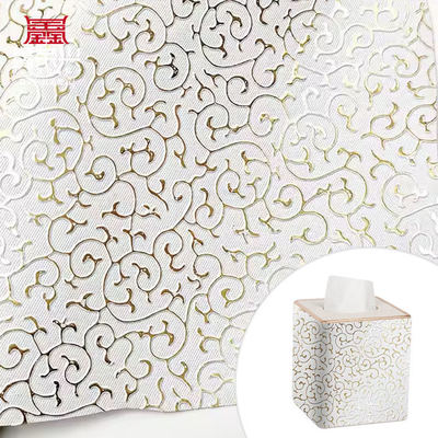 جلد صناعي صناعي منقوش بنمط ذهبي من مادة PVC لتغليف الحقائب والصناديق والأحذية ودفتر الملاحظات والقماش