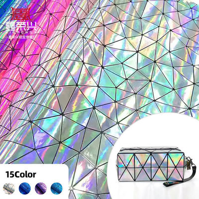 خاصة PU ليزر المرآة المثلثية الجلد الاصطناعي حقيبة اليد حذاء كيس التجميل الجلد النسيج