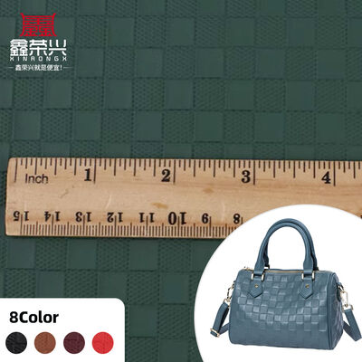 PVC Embossed Checkerboard Pattern Artificial Synthetic Leather for Car Foot Car Seats Sofa Decorate Bag Faux Leather Fabric