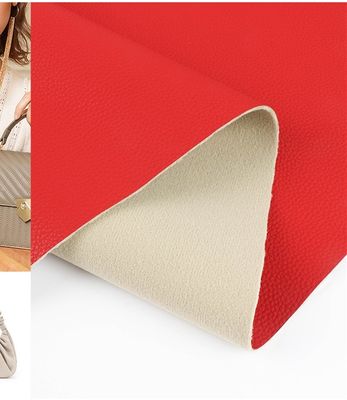 حقيبة يد ليتشي PU قطعة جلدية مزيفة من النسيج المياه القائمة على المذيبات