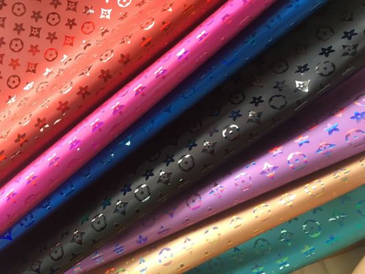 حقيبة يد ليزر حفر PU جلدية ملونة زهرة البنتاغون الجلد الصناعي PU