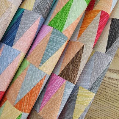 0.8 ملم تصميم هندسي ملون جلد بي.في.سي لحقيبة اليد صندوق التعبئة والهاتف حالة الديكور الاستخدام