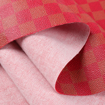 الجلد المطبوع من البيك سي للحقائب اللون المختلط لوحة الشطرنج القماش الجلدي المزيف