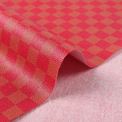 الجلد المطبوع من البيك سي للحقائب اللون المختلط لوحة الشطرنج القماش الجلدي المزيف