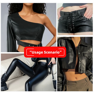 PVC لحم الضأن الحبوب الجلد المزيف تمتد السوداء مقاومة للماء