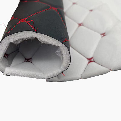 تطريز PVC مخصص جلد صناعي مبطن 6.0 مم رغوة البولي يوريثين لغطاء مقعد السيارة أريكة جلد صناعي