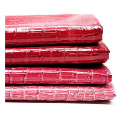 الجلد المزيف المنسوج من البروكوديل المزخرف الجلد الصناعي ذو الألوان الزاهية لأحذية الحقائب الأثاث مواد الحرفية