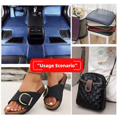 قماش جلد صناعي بنمط حبيبات PVC لمقاعد السيارات والأثاث