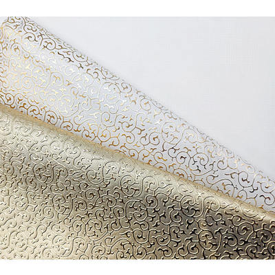 جلد صناعي صناعي منقوش بنمط ذهبي من مادة PVC لتغليف الحقائب والصناديق والأحذية ودفتر الملاحظات والقماش