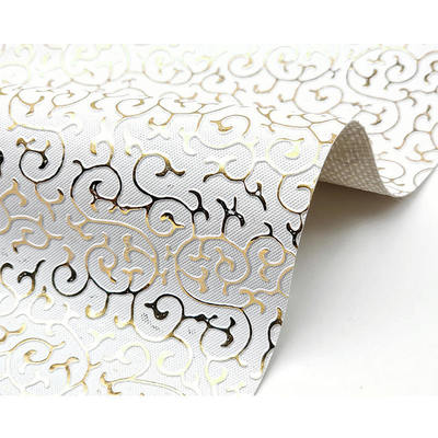 جلد صناعي صناعي منقوش بنمط ذهبي من مادة PVC لتغليف الحقائب والصناديق والأحذية ودفتر الملاحظات والقماش