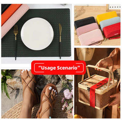 جلد صناعي صناعي لامع منقوش بنمط نسج معدني من البولي فينيل كلوريد للتغليف والمحفظة والصندوق والأحذية ودفتر الملاحظات والجلد الصناعي