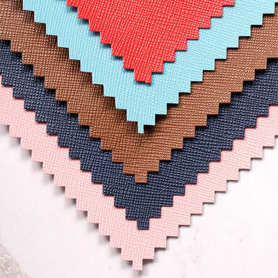 PU Cross Grain Saffiano Synthetic Leather for Packing Box Custom Menu Covers Phone case Lining Faux Leather Materials