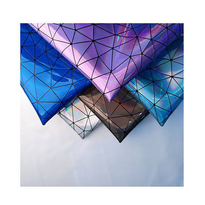 خاصة PU ليزر المرآة المثلثية الجلد الاصطناعي حقيبة اليد حذاء كيس التجميل الجلد النسيج