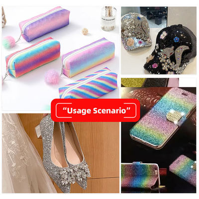 نسيج جلد صناعي لامع لامع من البولي يوريثين المرن على شكل سداسي لامع للأحذية والحقائب والأقواس والحرف والقبعات من جلد صناعي