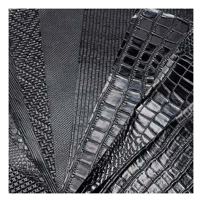 نمط عالي اللمعان PVC الجلد الاصطناعي نمط الحيوان الأحذية الحقائب والحقائب القماش الجلدي المزيف