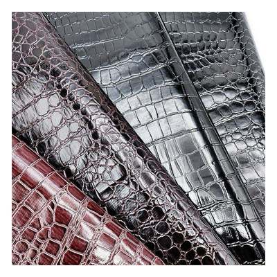 جلد صناعي من البولي فينيل كلوريد (PVC) بنمط الحجر اللامع للأحذية والحقائب، جلد صناعي