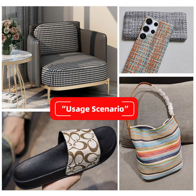 جلد PVC بسماكة 0.8 مم وعرض 137 سم من الجلد الصناعي مع طباعة حصيرة عشبية بخمسة ألوان