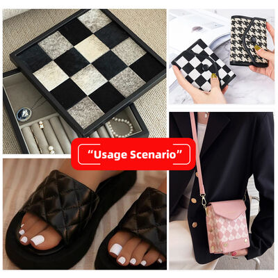 Hotsale PVC مربع الماس طباعة الجلد الصناعي الجلد الاصطناعي حقيبة اليد الأحذية محفظة تزيين الحزام النسيج الجلدي مزيف