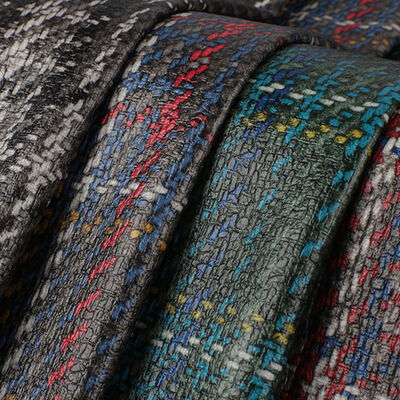 PVC Tech Cloth طباعة سكوتلندية Plaid Weave Grain كيس جلد اصطناعي صناعي أريكة سيارة حزام مقعد أحذية نسيج جلد مزيف