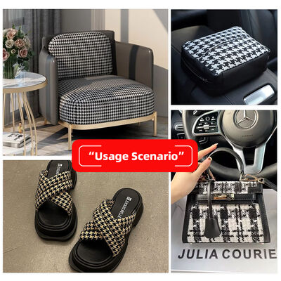 PVC Tech Cloth طباعة سكوتلندية Plaid Weave Grain كيس جلد اصطناعي صناعي أريكة سيارة حزام مقعد أحذية نسيج جلد مزيف