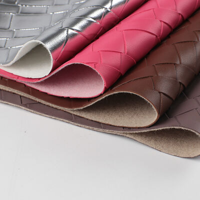 PVC Big Woven Pattern Artificial Synthetic Leather for Bag Packing Box Sofa Chair Belt Faux Leather Fabric Materials
