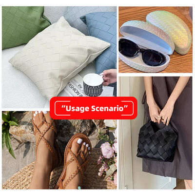 PVC Big Woven Pattern Artificial Synthetic Leather for Bag Packing Box Sofa Chair Belt Faux Leather Fabric Materials