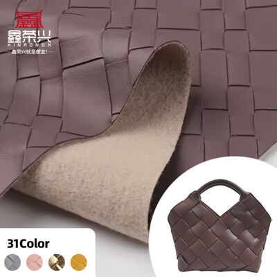PVC Big Woven Pattern Artificial Synthetic Leather for Bag Packing Box Sofa Chair Belt Faux Leather Fabric Materials