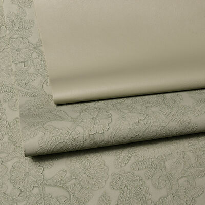 PVC Flower Patterns Embossed Style Artificial Synthetic Leather for Bag Placemat Shoes Decorate Package Box Faux Leather Fabric