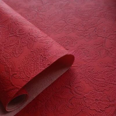 PVC Flower Patterns Embossed Style Artificial Synthetic Leather for Bag Placemat Shoes Decorate Package Box Faux Leather Fabric