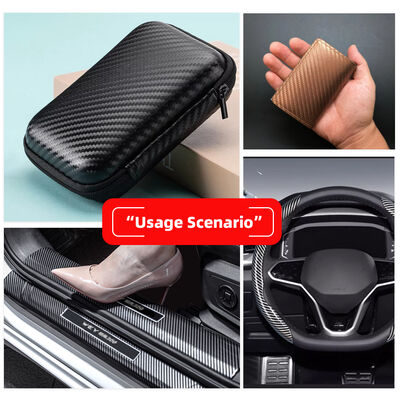 مقاوم للماء مرن PU ألياف الكربون الجلد الاصطناعي للملابس غطاء الهاتف الأكمام صناديق الجلد الصلبة المزيفة الحرفية الملابس