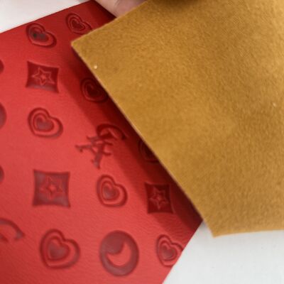 PU Pressed Embossed Synthetic Faux Leather Fabric Waterproof Elastic Car Seat Decorative Upholstery Chair Shoe Bag Table Mat