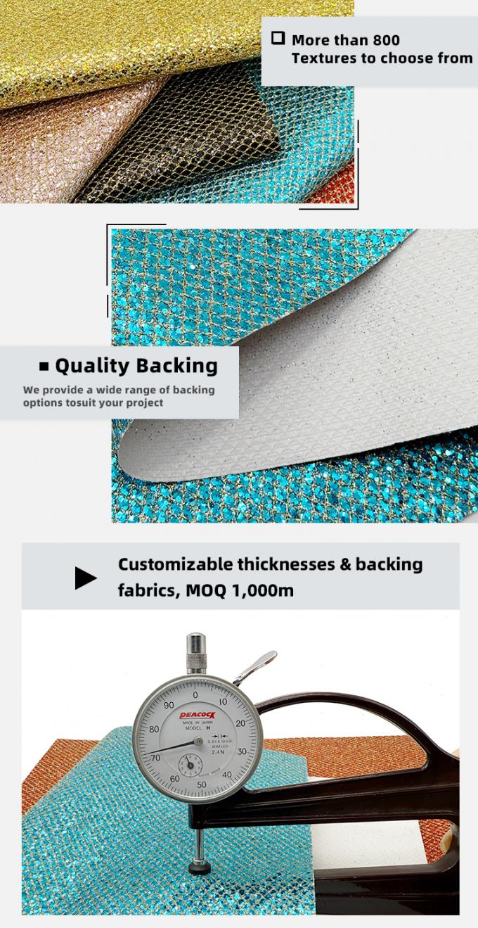 نوع الشبكة اللامعة الخام PVC الجلد الاصطناعي الممتد المواد الجلدية المزيفة لأحذية حقيبة أمتعة تغليف الأريكة المكشوفة الخارجية 5