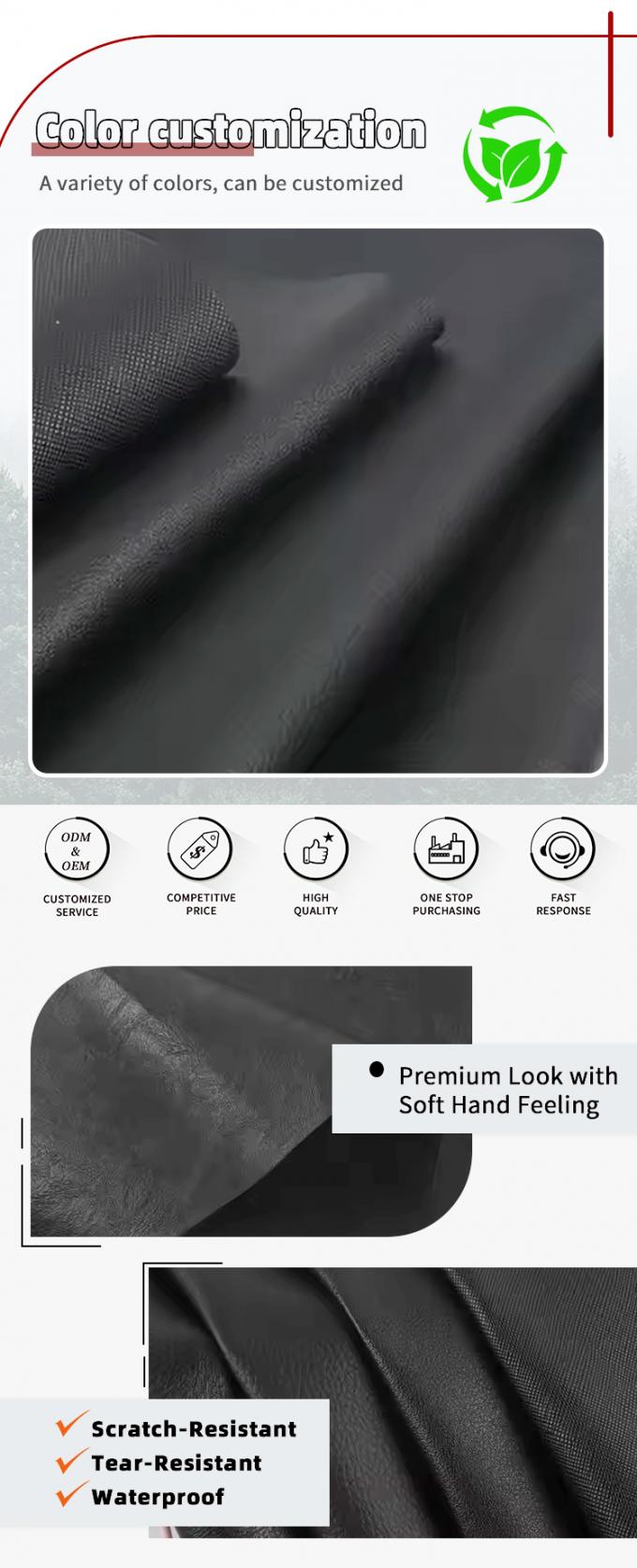 بولي فينيل كلوريد (PVC) ذو ظهر مزدوج من الصوف، بأنماط منقوشة متنوعة، جلد صناعي اصطناعي للأكياس والأرائك، مواد جلدية صناعية 4