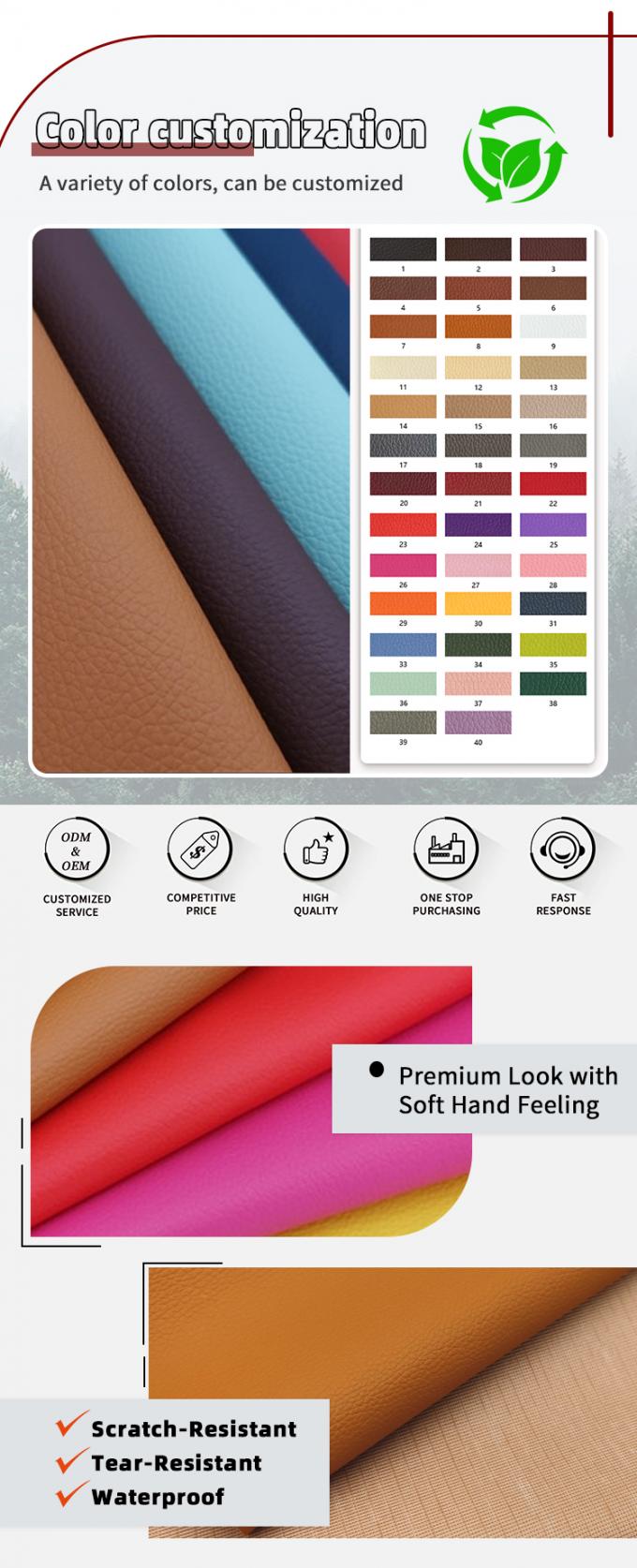 بيع بالبيع بالجملة اللوتشي المنسوجة بي.في.سي المقاومة للماء الجلد الاصطناعي الصناعي لكرسي الأريكة الأثاث الجلد المزيّف 4
