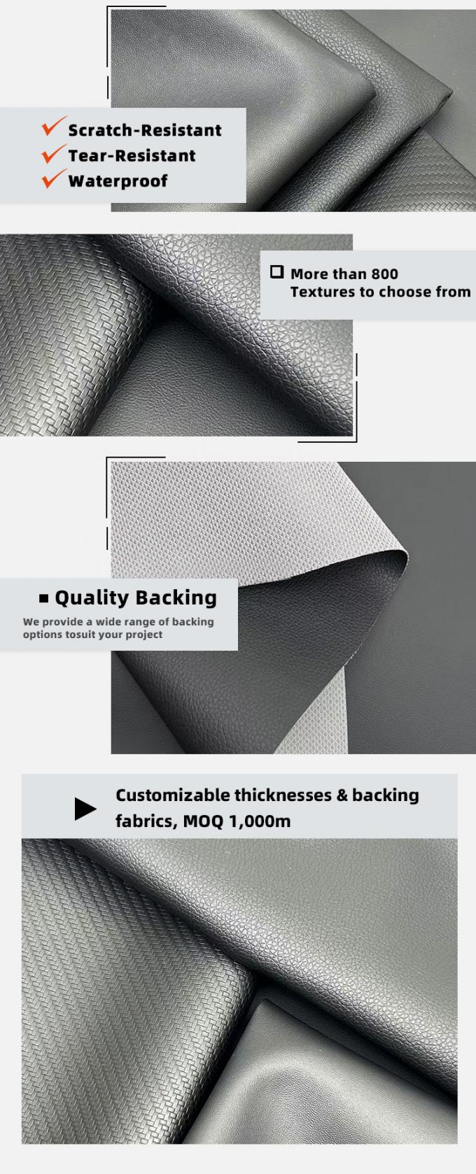 جلد صناعي بعرض 160 سم لحصائر السيارة ومقاعد السيارات مقاوم للخدش ومقاوم للماء جلد صناعي منقوش من البولي فينيل كلورايد (PVC) للأريكة والكرسي والأثاث 5