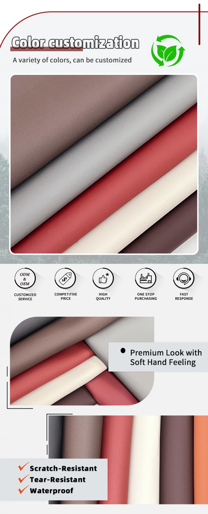 جلد صناعي منقوش بنمط نابا من مادة PVC مقاوم للماء ومقاوم للتآكل بعرض 54 بوصة 4