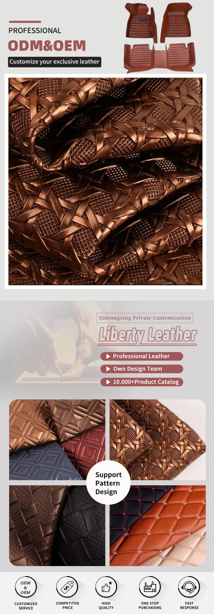 قماش جلد صناعي منقوش من البولي فينيل كلوريد (PVC) لمقاعد السيارات والأثاث 4