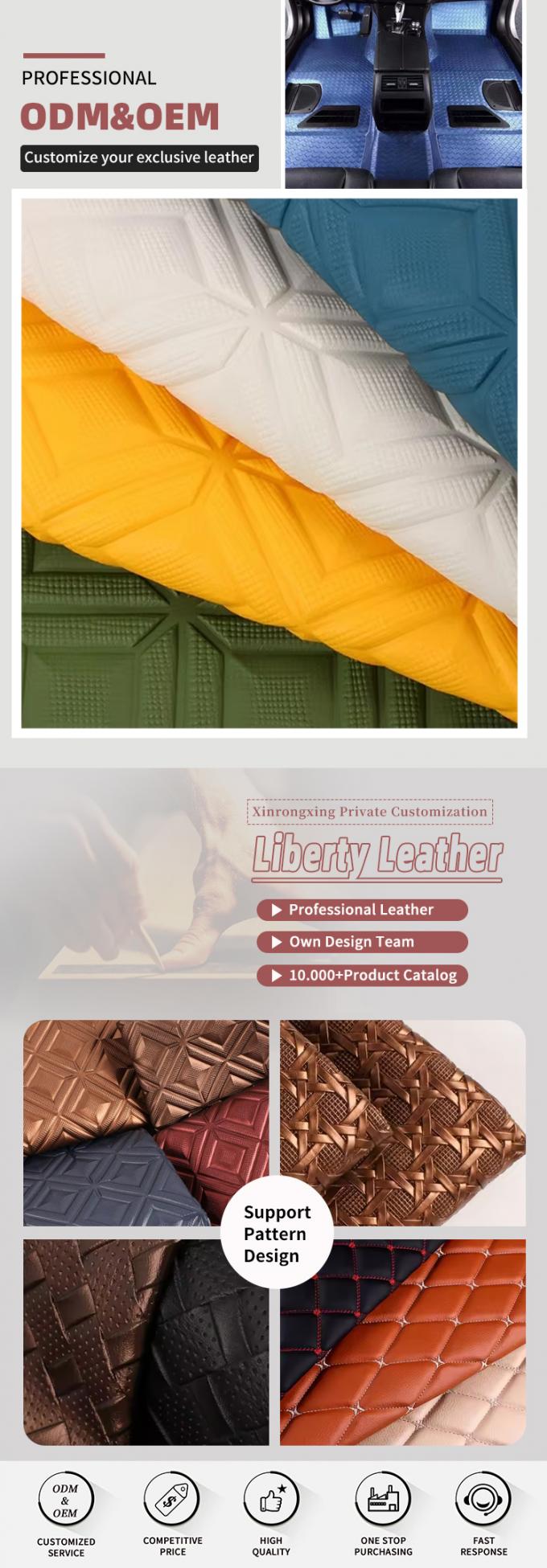 جلد صناعي صناعي منقوش بنمط معين من مادة PVC للسيارات ومقاعد السيارات والأرائك وتزيين الحقائب من جلد البولي يوريثين الصناعي 4