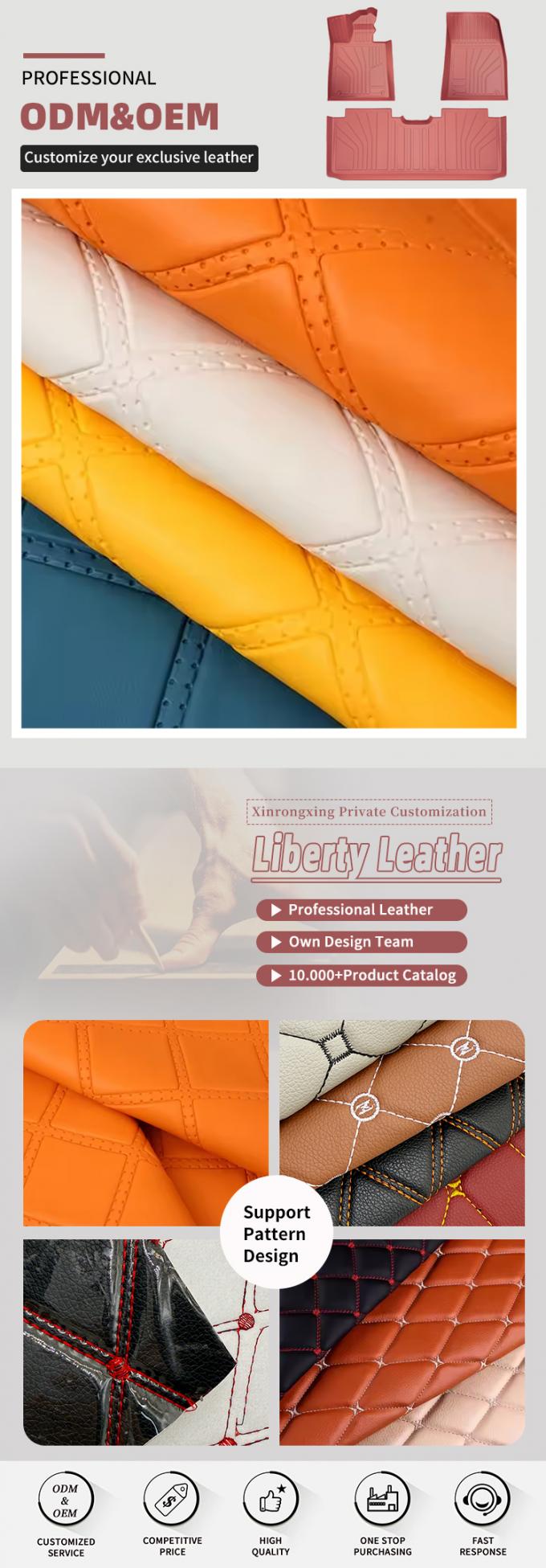 جلد صناعي صناعي منقوش بنمط معين من مادة PVC لتزيين مقاعد السيارة والأريكة والحقائب 4