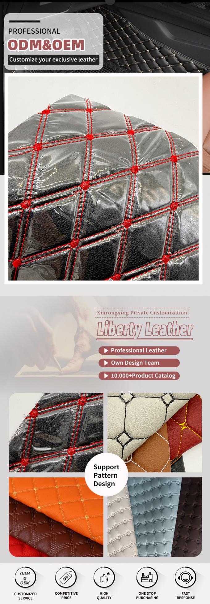 سجادة قدم سيارة من جلد PVC مبطن حسب الطلب بسماكة 4.6 مم مع حشوة إسفنجية، تناسب المقاعد المطرزة والمنقوشة للسيارات والأرائك والحقائب 4