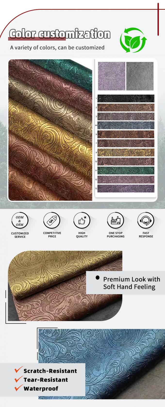 محفظة جلد صناعي صناعي بنمط زهرة PVC صندوق أحذية دفتر ملاحظات جلد صناعي 4