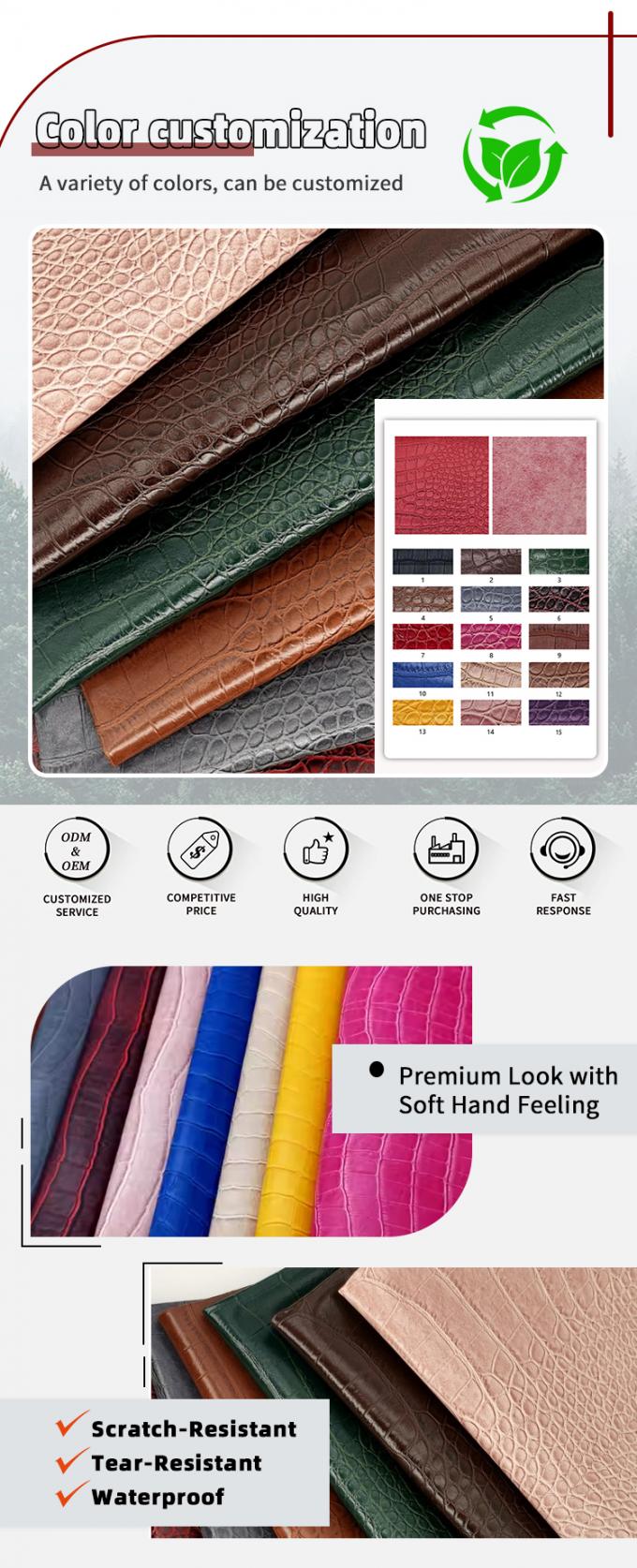 محفظة من جلد البامبو الصناعي من البولي فينيل كلوريد (PVC) صندوق أحذية دفتر ملاحظات قماش جلد صناعي 4