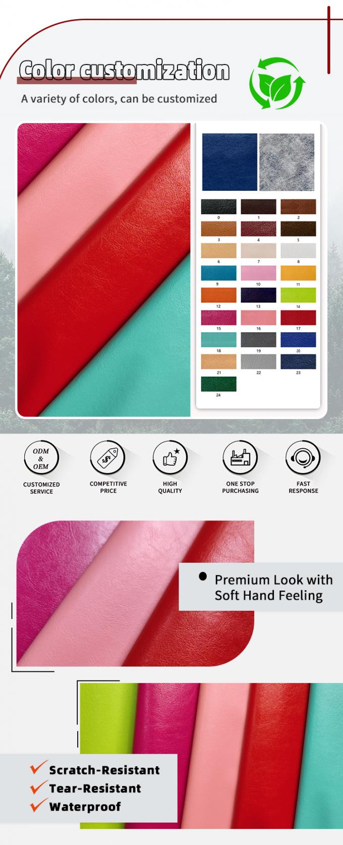 جراب محفظة من الجلد الصناعي المحبب PVC R64، أحذية، دفتر ملاحظات، قماش جلدي 4