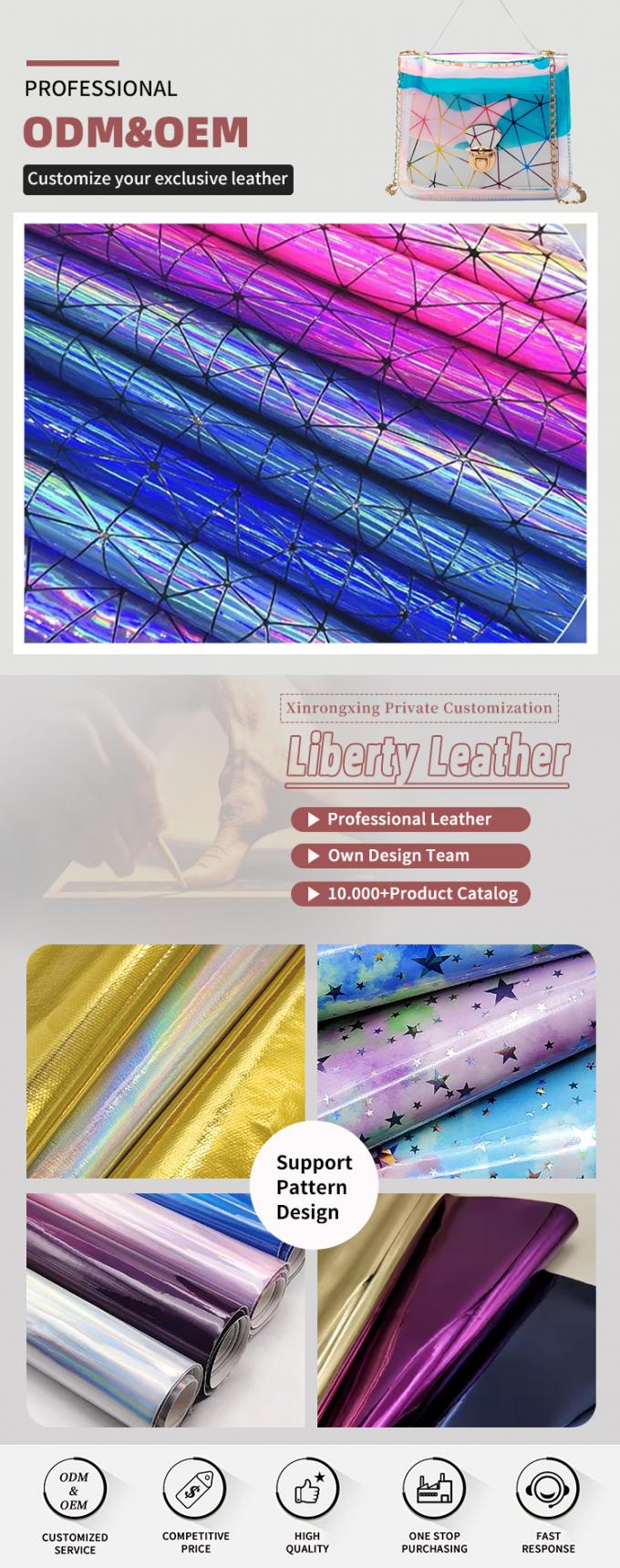 خاصة PU ليزر المرآة المثلثية الجلد الاصطناعي حقيبة اليد حذاء كيس التجميل الجلد النسيج 4