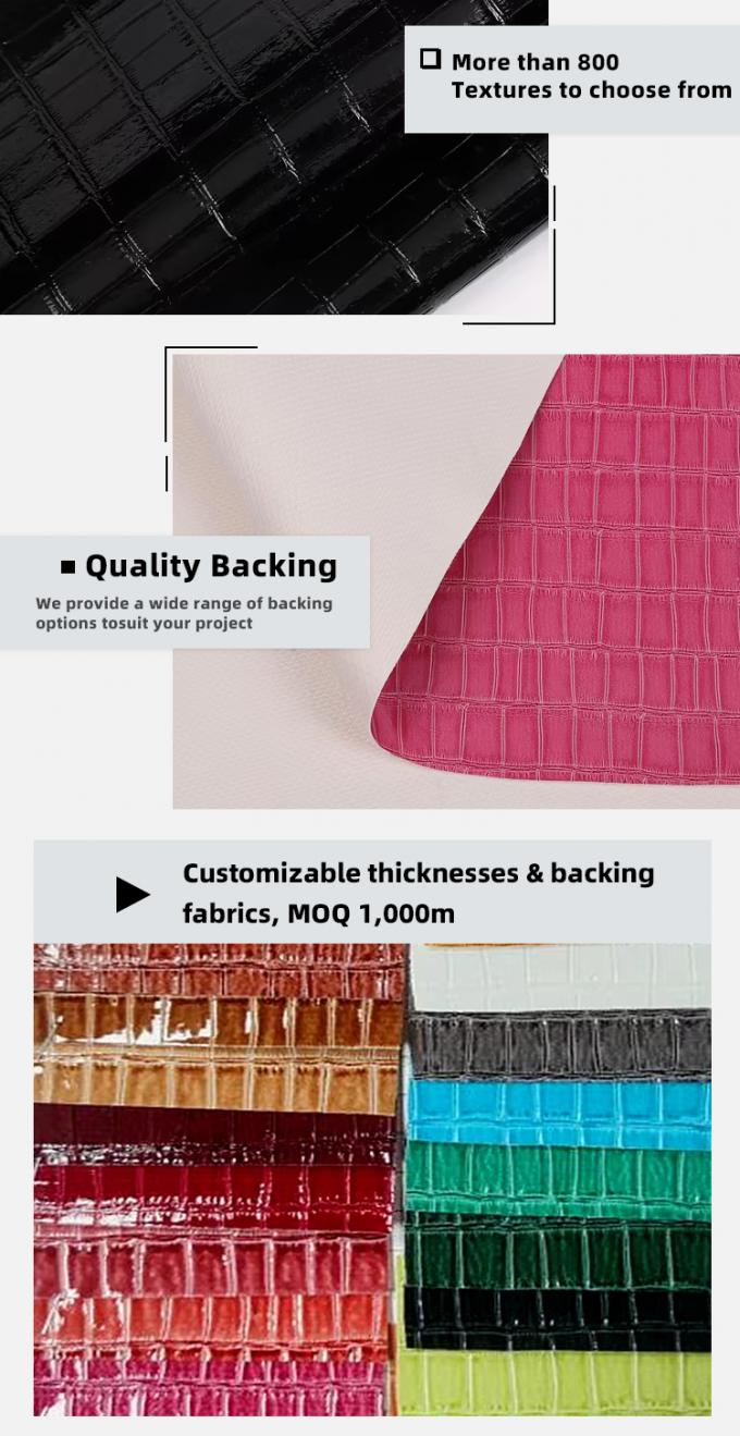 PVC لامعة عالية نمط الخيزران الحبوب الجلد الاصطناعي الجلد الديكور الأحذية الحقائب مربع القماش الجلد المزيف 5